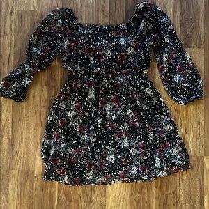 Trixxi Black and Red Floral Kids Dress